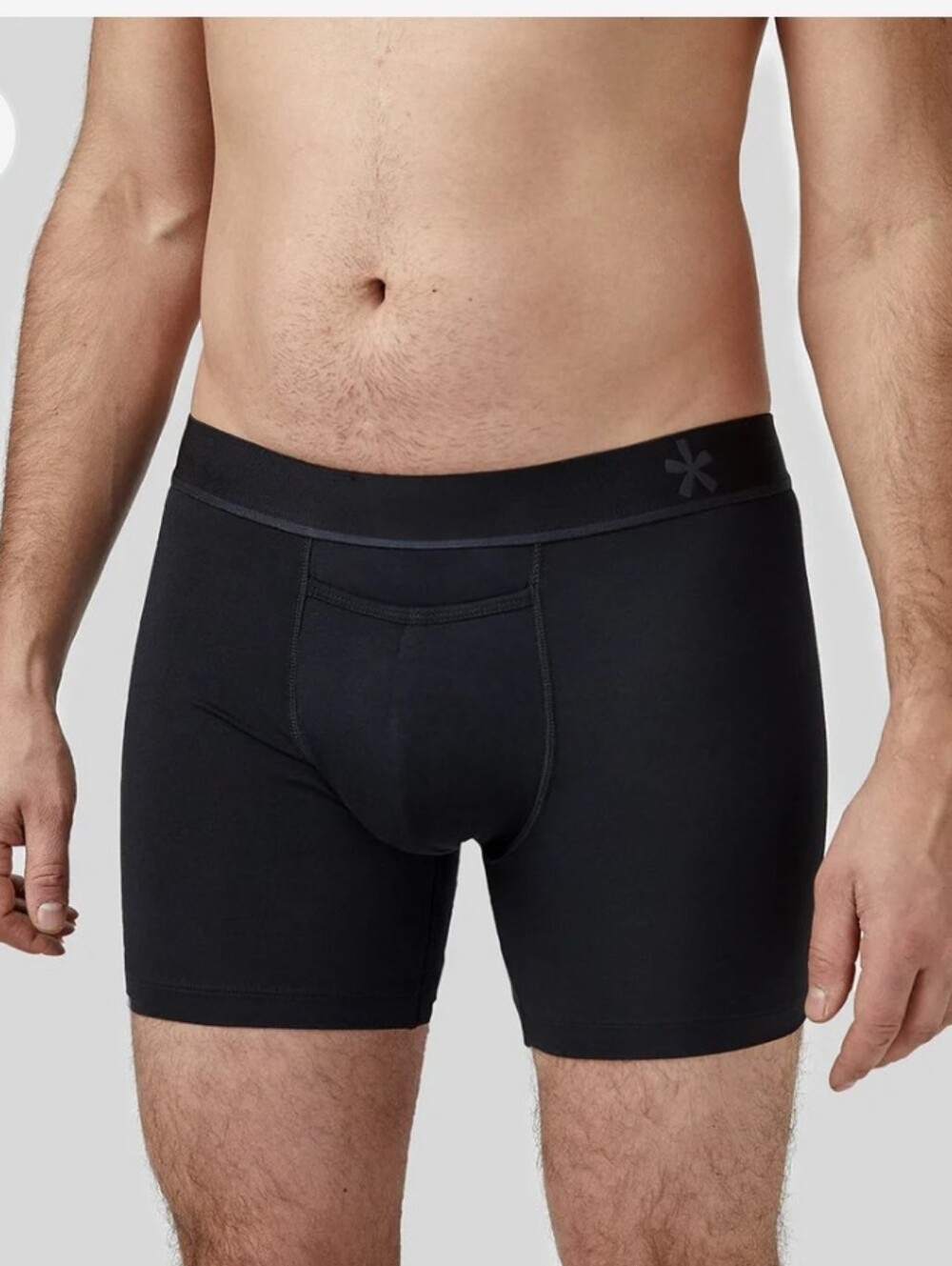 Manmade Men's Black Boxer Briefs with Supportive Fit